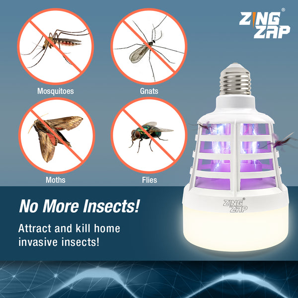 Dual Function Mosquito Zapper LED Light Bulb ZingZapUSA